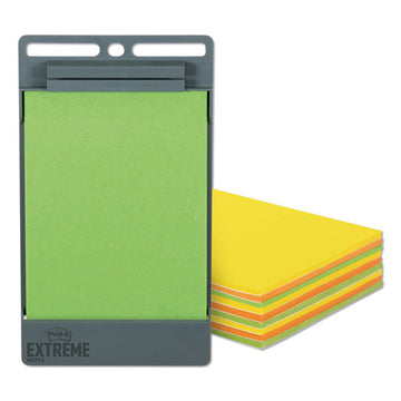Post-it® Extreme Notes Xl Notes With Holder, Green-orange-yellow, 4.5" X 6.75", 25 Sheets-pad, 9 Pads-pack freeshipping - TVN Wholesale